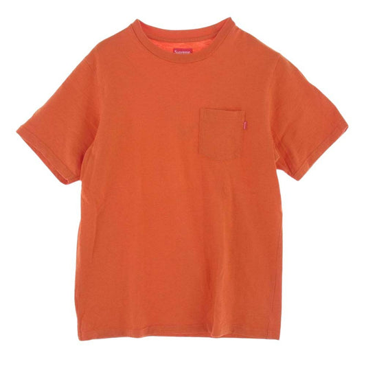 Supreme シュプリーム S/S Pocket Tee 胸ポケット クルーネック 半袖 Tシャツ カットソー オレンジ系 M【中古】