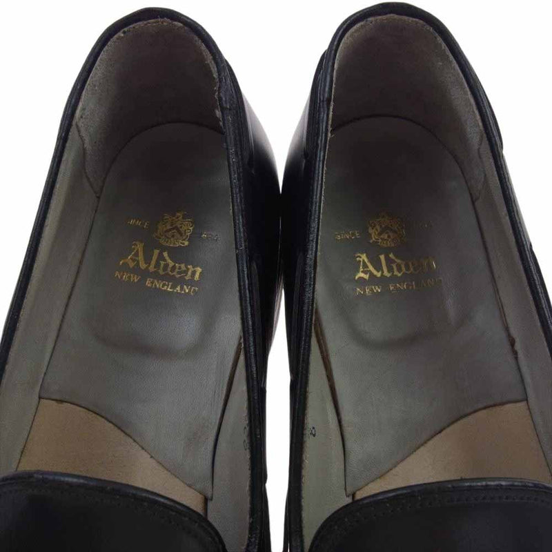 ALDEN オールデン 660 USA製 カーフレザー タッセル モカシン  ローファー ドレス シューズ ブラック系 8.5【中古】