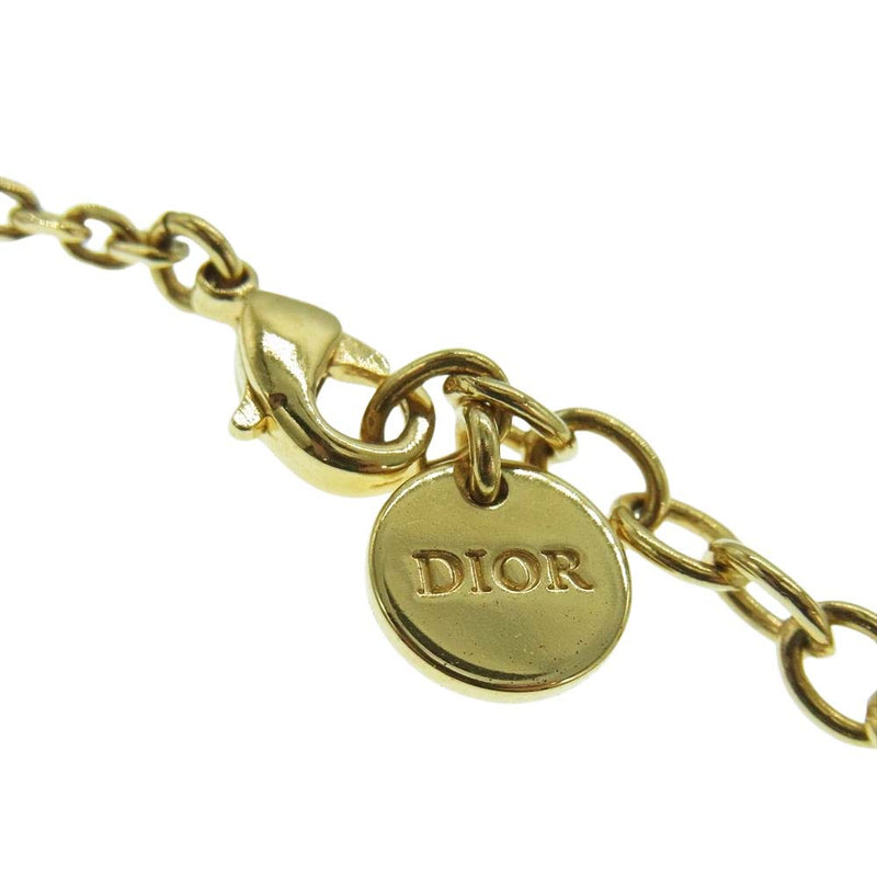 Dior ディオール N1680DVORS D301 ロゴ チャーム GP ゴールド ネックレス ゴールド系【中古】