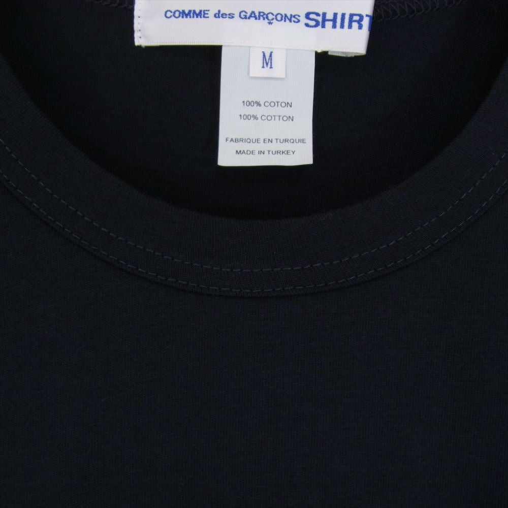 COMME des GARCONS コムデギャルソン CDGT2PL COMME des GARCONS SHIRT コムデギャルソン シャツ 無地 クルーネック Tシャツ ネイビー系 M【中古】