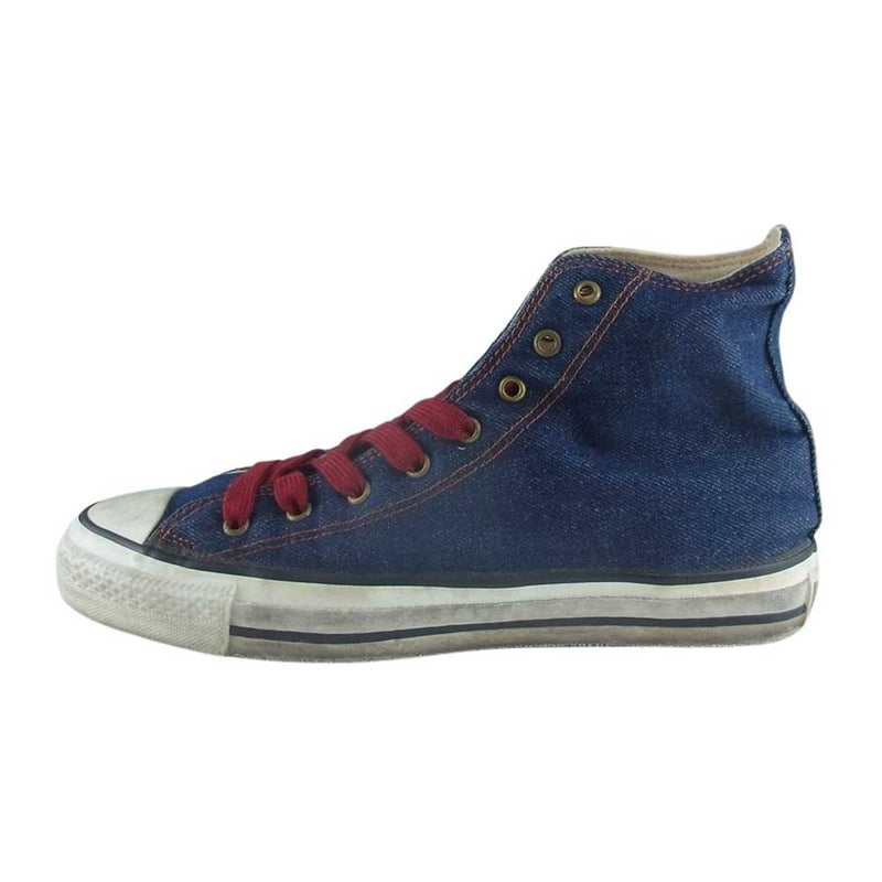 CONVERSE コンバース ヴィンテージ 80s USA製 銀箱 ALL STAR DENIM HI オールスター ハイ デニム スニーカー インディゴブルー系 US8.5【中古】