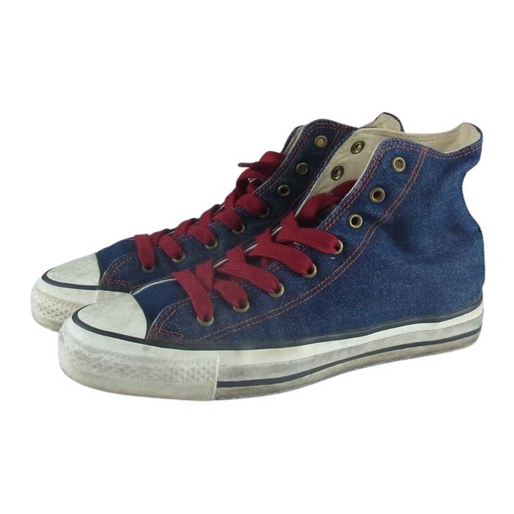 CONVERSE コンバース ヴィンテージ 80s USA製 銀箱 ALL STAR DENIM HI オールスター ハイ デニム スニーカー インディゴブルー系 US8.5【中古】