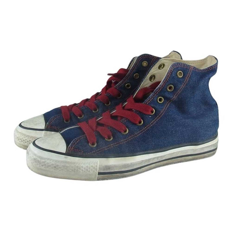 CONVERSE コンバース ヴィンテージ 80s USA製 銀箱 ALL STAR DENIM HI オールスター ハイ デニム スニーカー インディゴブルー系 US8.5【中古】