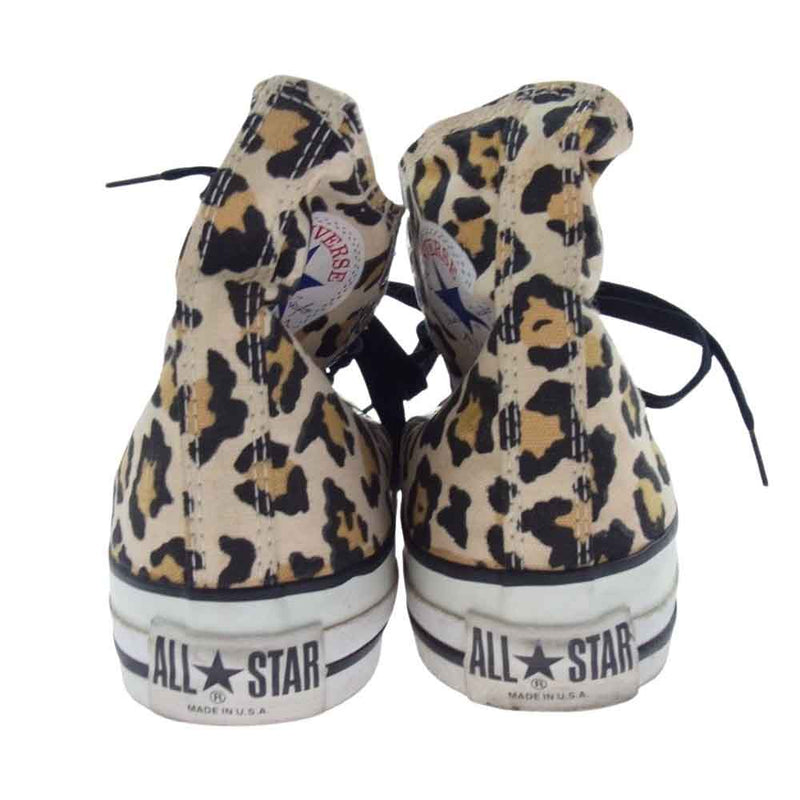 CONVERSE コンバース ヴィンテージ 80s USA製 銀箱 ALL STAR GLOW IN DARK LEOPARD HI オールスター ハイ レオパード ヒョウ柄 スニーカー マルチカラー系 US7【中古】