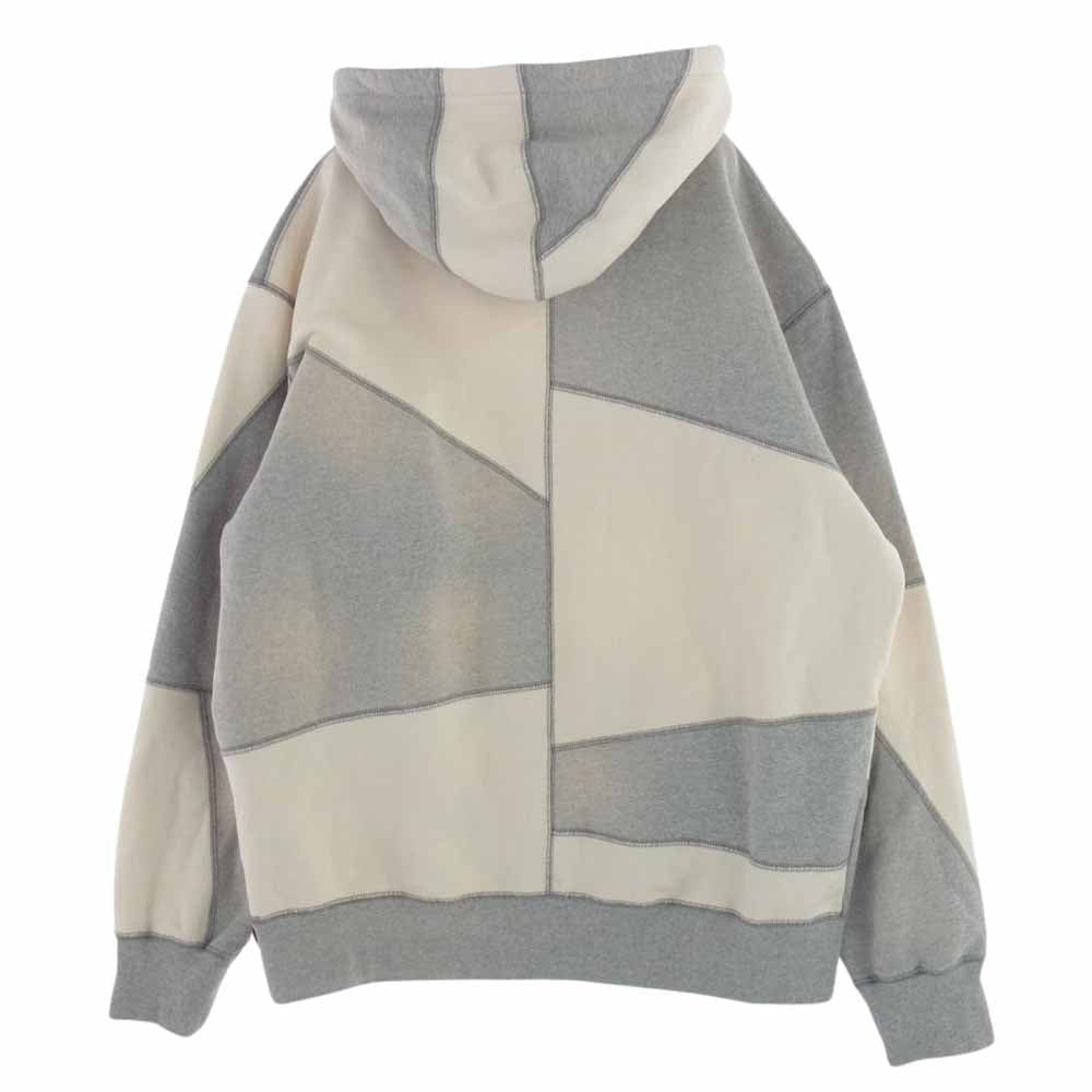 Supreme シュプリーム 20AW Patchwork Hooded Sweatshirt パッチワーク フーデッド スウェット シャツ 長袖 パーカー ホワイト系 グレー系 L【中古】