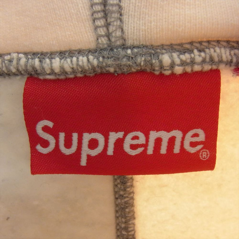 Supreme シュプリーム 20AW Patchwork Hooded Sweatshirt パッチワーク フーデッド スウェット シャツ 長袖 パーカー ホワイト系 グレー系 L【中古】