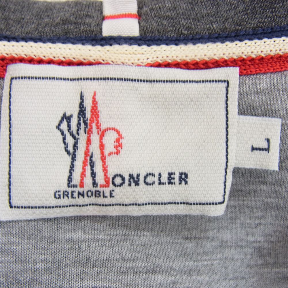 MONCLER モンクレール GRENOBLE MAGLIA GIROCOLLO グルノーブル ロゴワッペン スポンジ スウェット グレー系 L【中古】