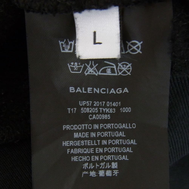 BALENCIAGA バレンシアガ 18SS 508205 TYK63 Think Big ロゴ スウェット プルオーバー パーカー ブラック系 L【中古】