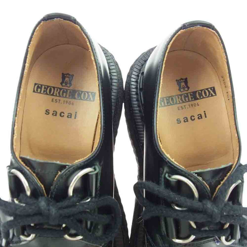 Sacai サカイ × GEORGE COX 21-05763 Double Sole Hamilton ダブルソール ハミルトン クリーパー シューズ  ブラック系 3【中古】