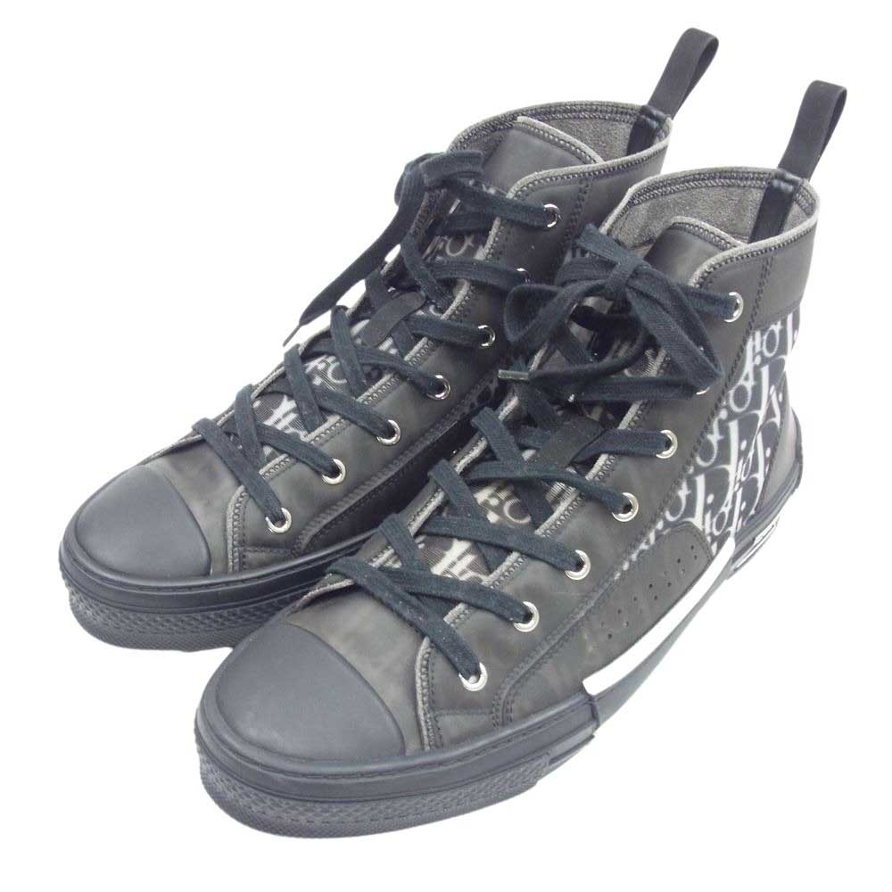 Dior ディオール 3SH118YJP B23 High Top Sneakers オブリーク 総柄 ハイカット スニーカー ブラック系 43【中古】