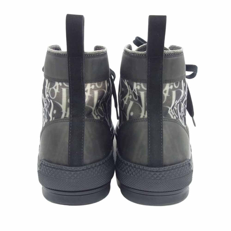 Dior ディオール 3SH118YJP B23 High Top Sneakers オブリーク 総柄 ハイカット スニーカー ブラック系 43【中古】