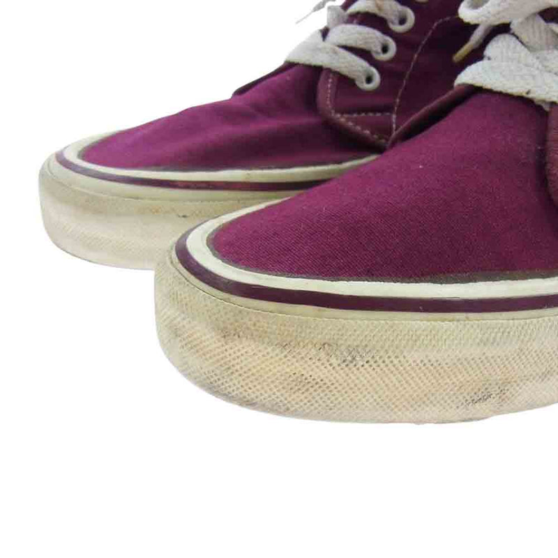 VANS バンズ ヴィンテージ USA製 80s～90s chukka チャッカ ハイカット スニーカー  エンジ系 不明　インソール26.5～27cm程度【中古】