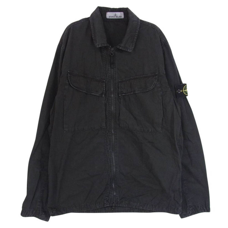 STONE ISLAND ストーンアイランド 7715101MN ロゴワッペン付き ガーメントダイ ジップアップ ジャケット ブルゾン ブラック系 M【中古】