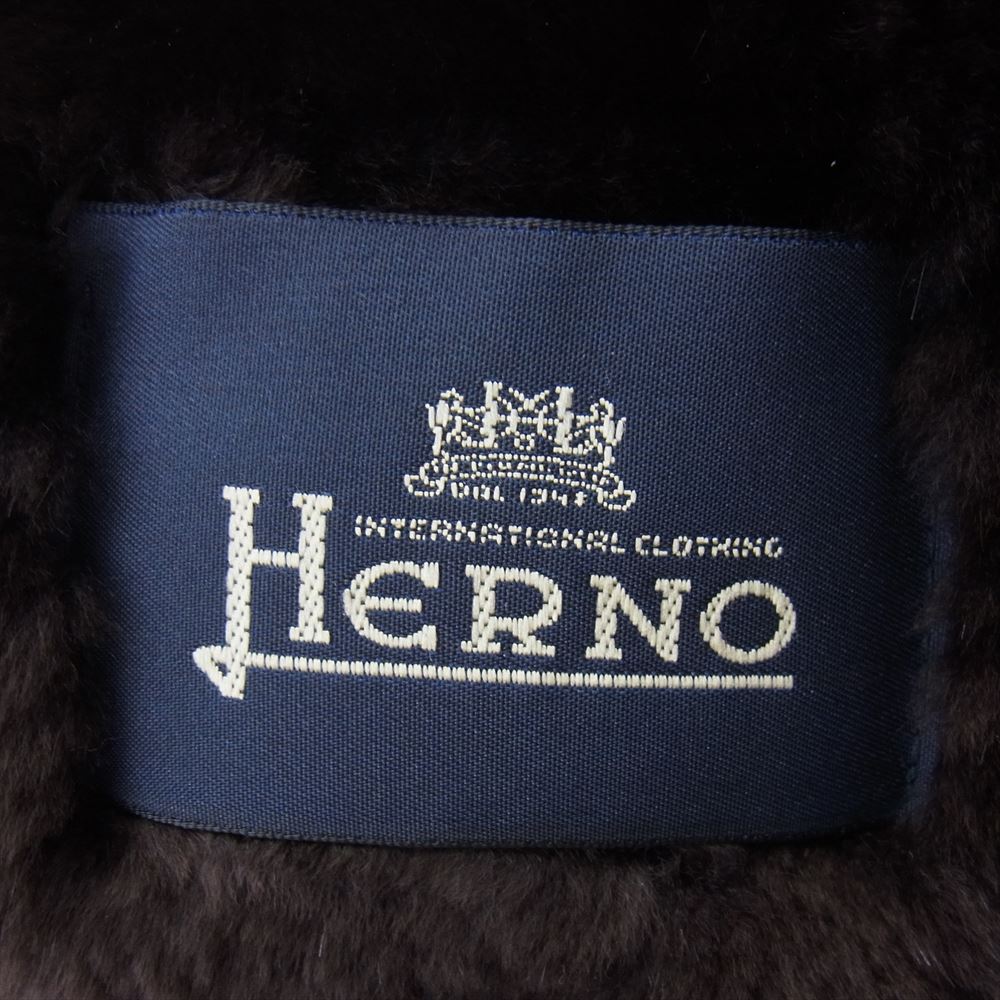 Herno ヘルノ 400247 Bolla シルク ステンカラーコート リアルファー ライナー付き コート ※襟ファー欠品 ブラック系【中古】