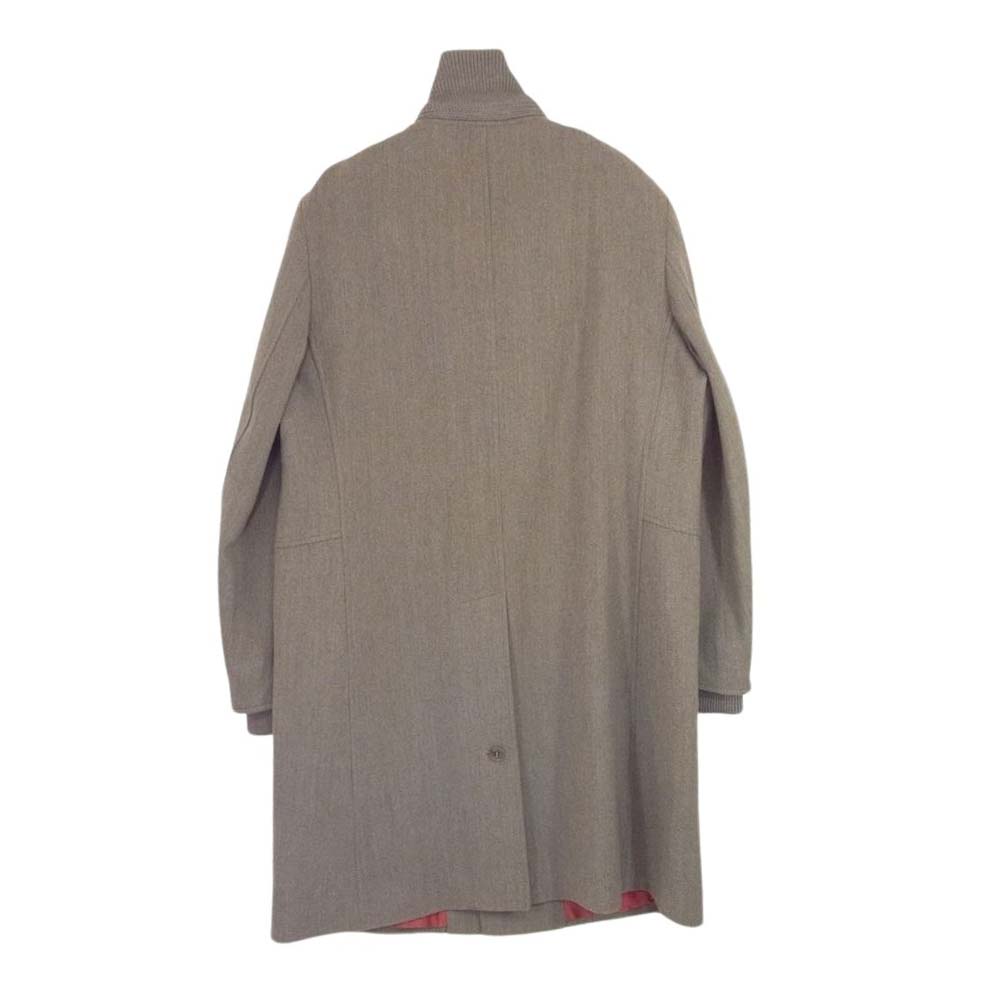 Salvatore Ferragamo サルヴァトーレフェラガモ K1734 裏地シルク ウールコート 襟袖リブ ブラウン系 48【中古】