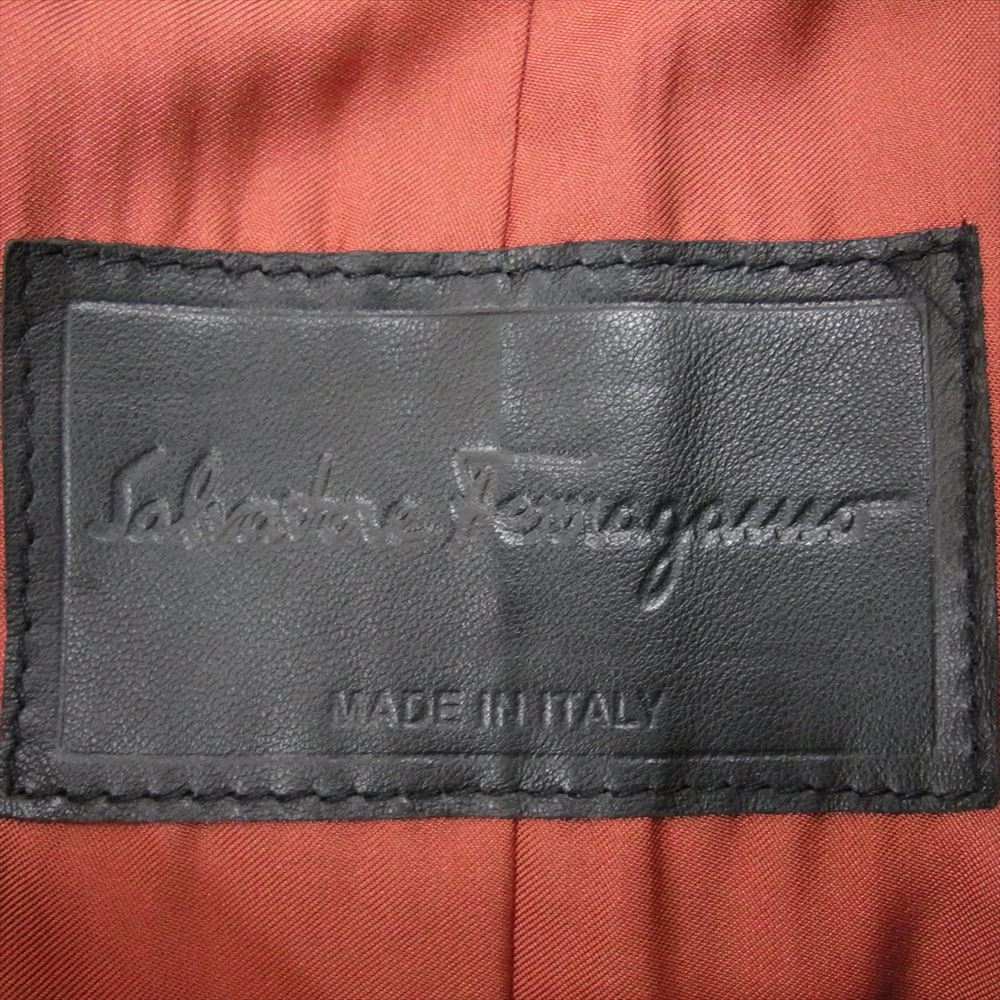 Salvatore Ferragamo サルヴァトーレフェラガモ K1734 裏地シルク ウールコート 襟袖リブ ブラウン系 48【中古】