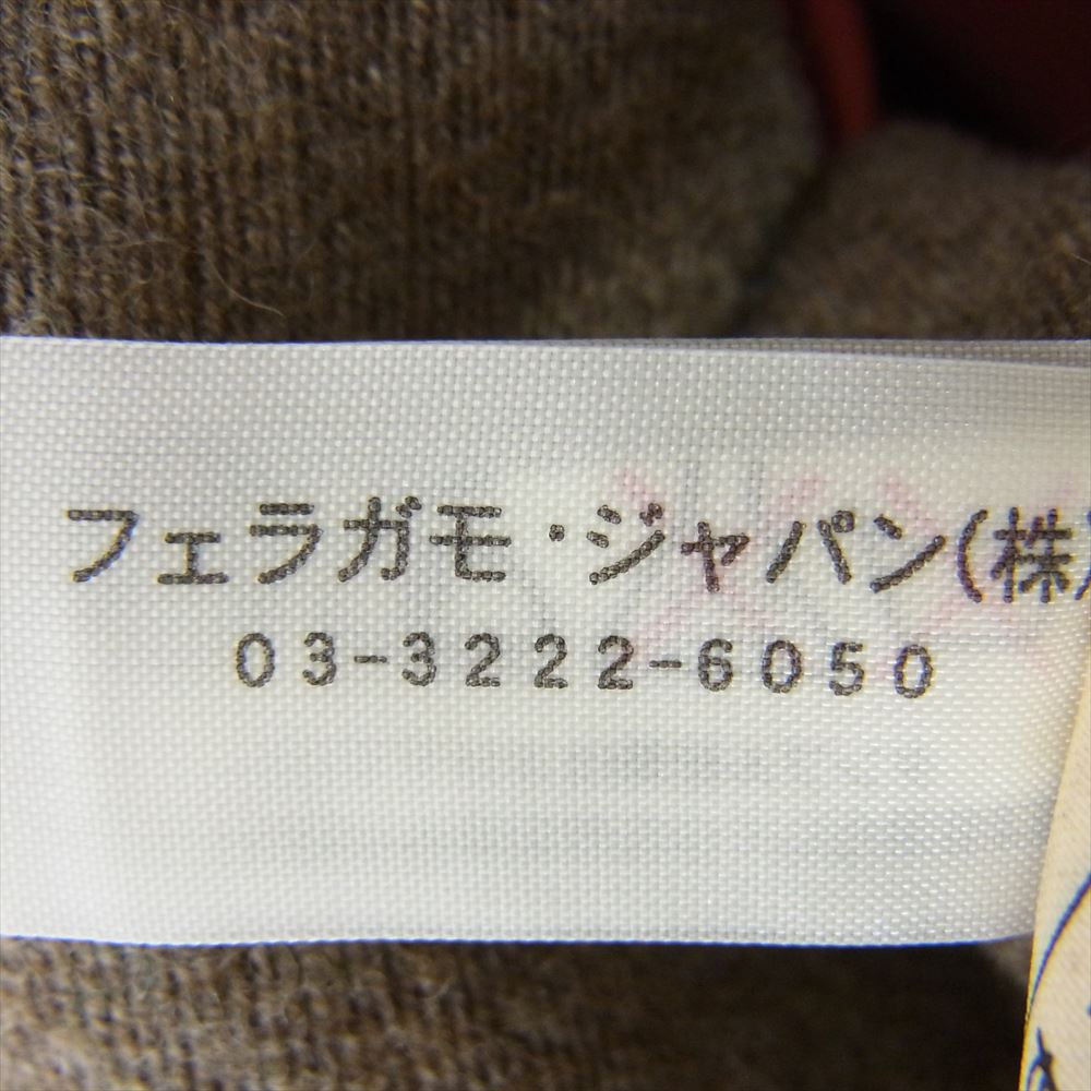 Salvatore Ferragamo サルヴァトーレフェラガモ K1734 裏地シルク ウールコート 襟袖リブ ブラウン系 48【中古】