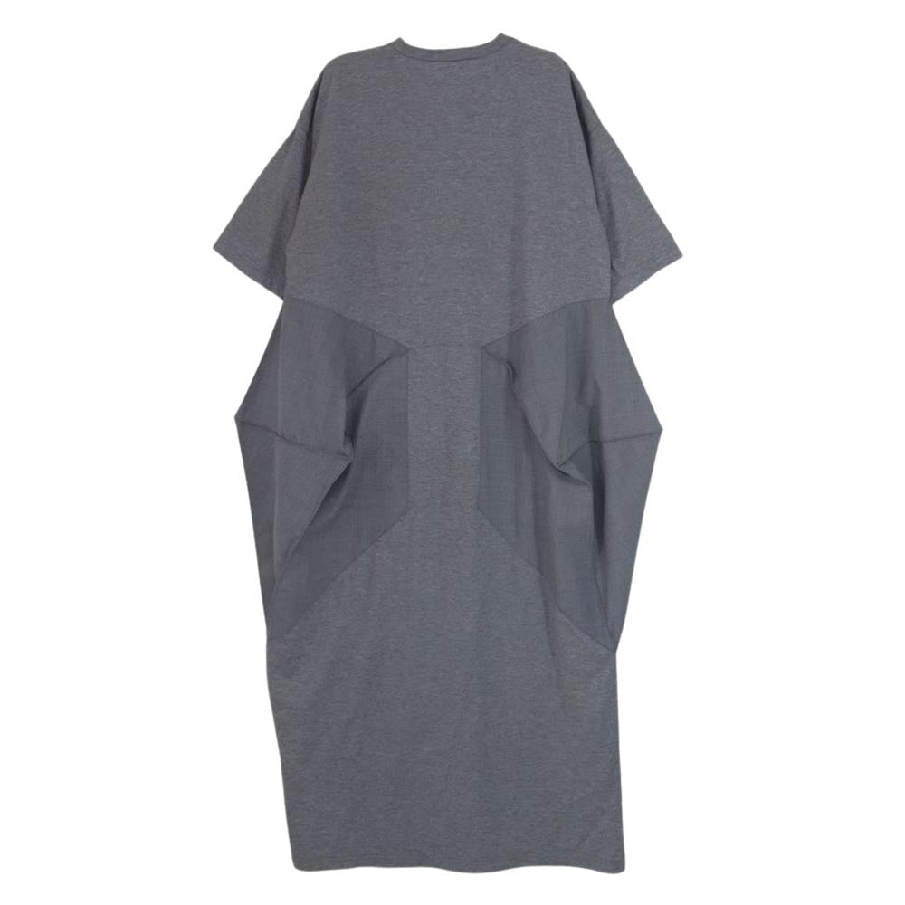 ENFOLD エンフォルド 300HA483-1000 SQUARE DRAPE DRESS スクエア ドレープ 五分袖 ワンピース グレー系 38【極上美品】【中古】