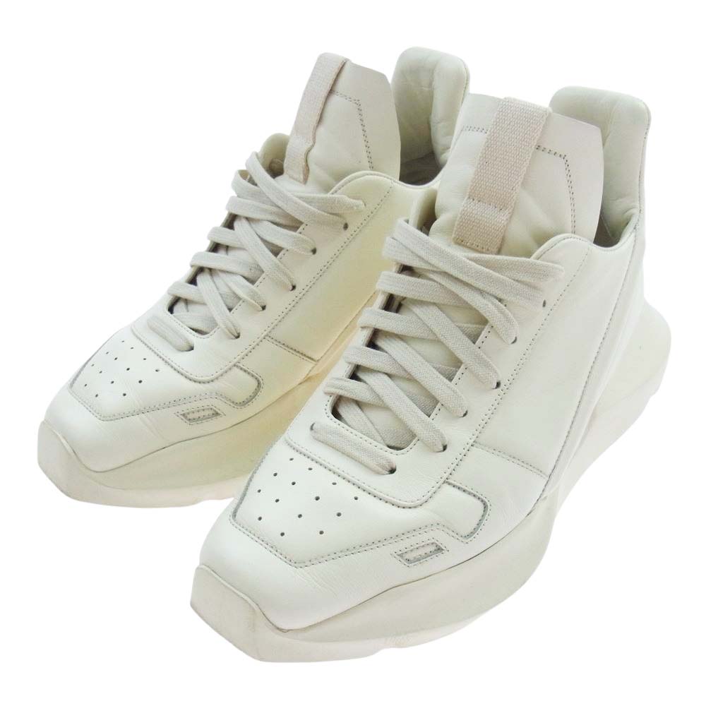 Rick Owens リックオウエンス 01B1814 GETH RUNNER  ゲスランナー ハイカット スニーカー オフホワイト系 40【中古】