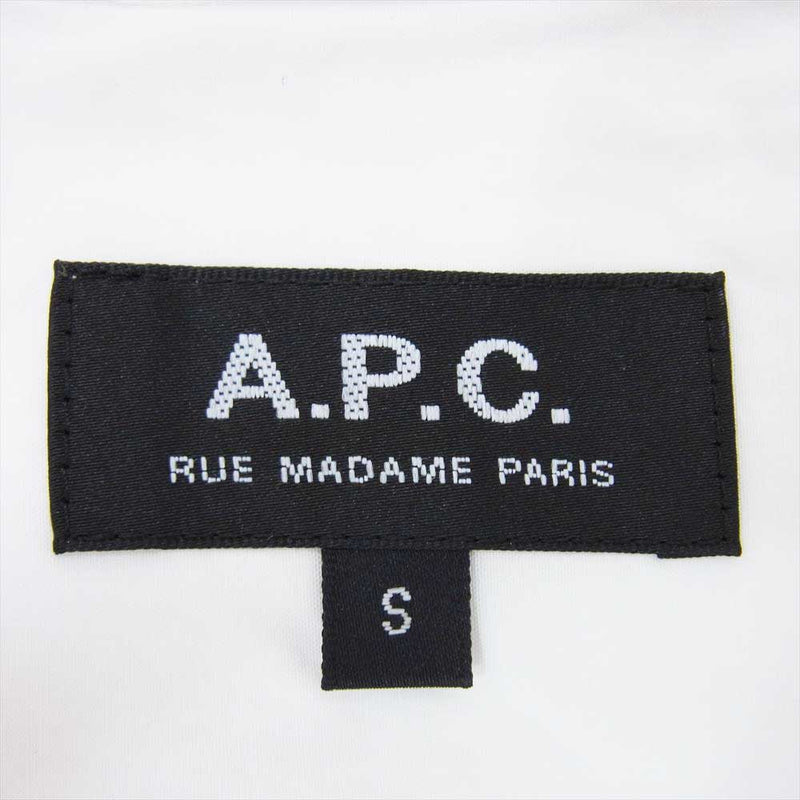 A.P.C. アーペーセー 25082-1-70101 Regular Collar Shirt レギュラーカラーシャツ 長袖シャツ ホワイト系 S【中古】