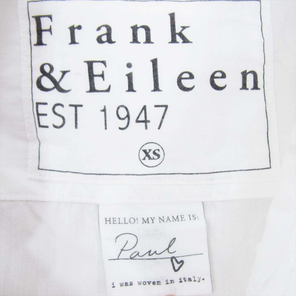 フランク&アイリーン 9920700001 USA製 PAUL ポール コットン シャツ ライトニングボルト 刺繍 ホワイト系 XS【中古】