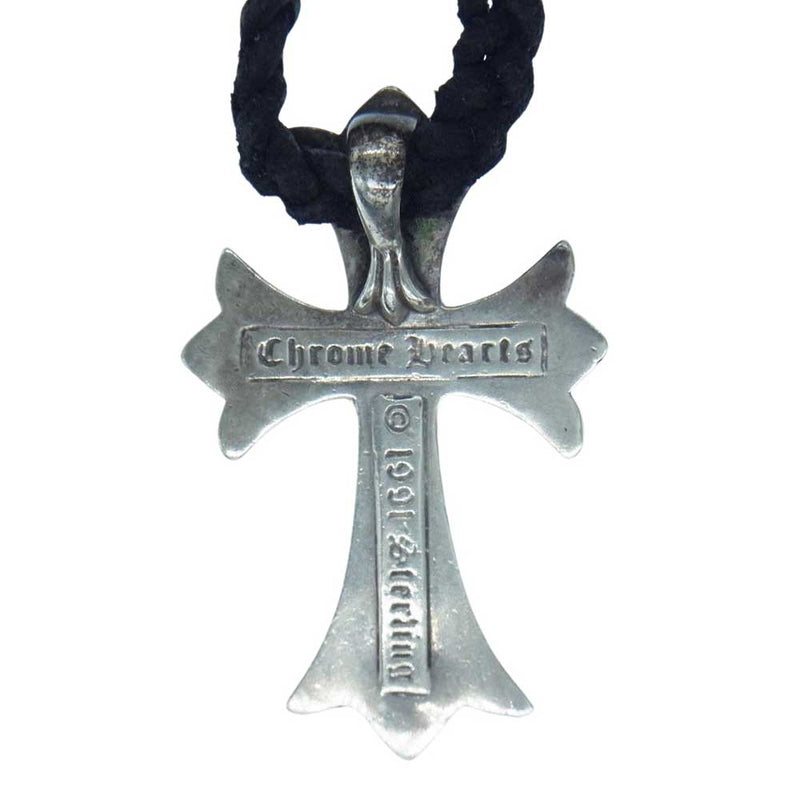 CHROME HEARTS クロムハーツ（原本無） CH CRS SML BC スモールCHクロス レザーブレイド Wボロチップ ネックレス  シルバー系【中古】