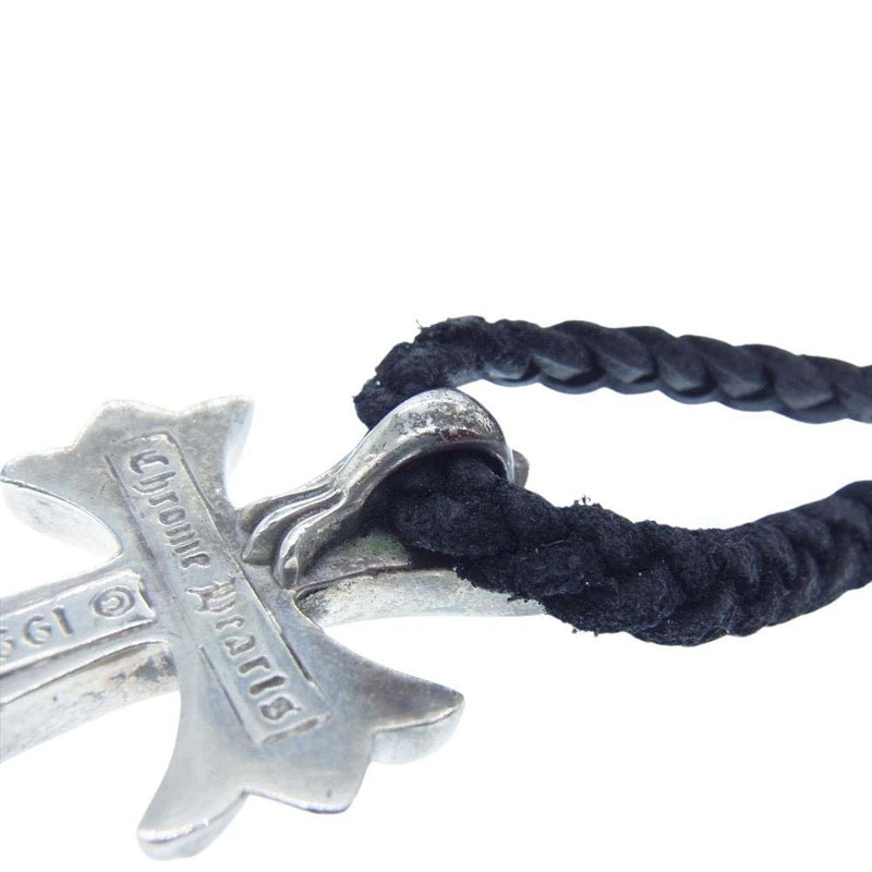 CHROME HEARTS クロムハーツ（原本無） CH CRS SML BC スモールCHクロス レザーブレイド Wボロチップ ネックレス  シルバー系【中古】