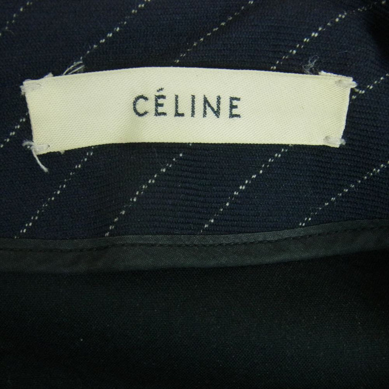 CELINE セリーヌ フィービー期 DEPOSE ストライプ プルオーバー ウール カットソー ダークネイビー系 38【中古】