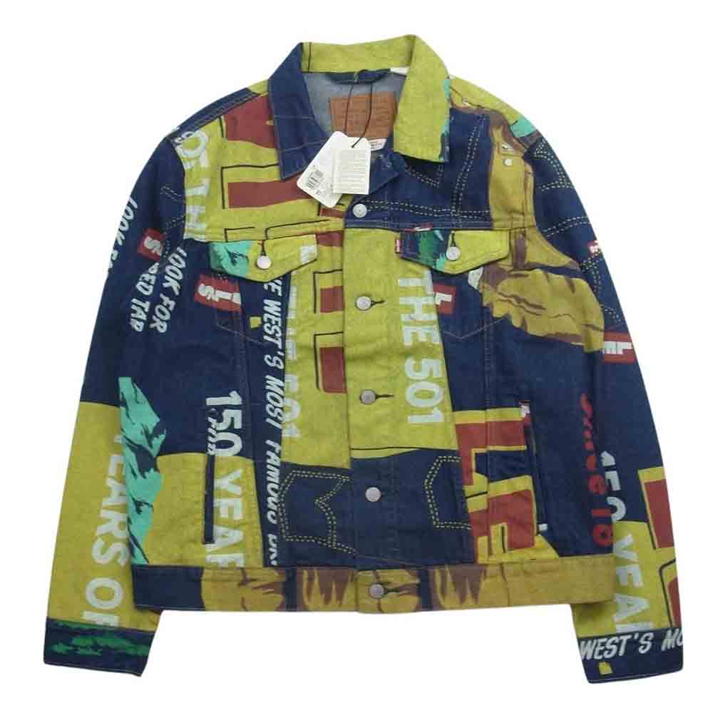 Levi's リーバイス 72334-0689 150周年記念 TRUCKER JACKET バナープリントモデル デニム トラッカー ジャケット マルチカラー系 L【新古品】【未使用】【中古】