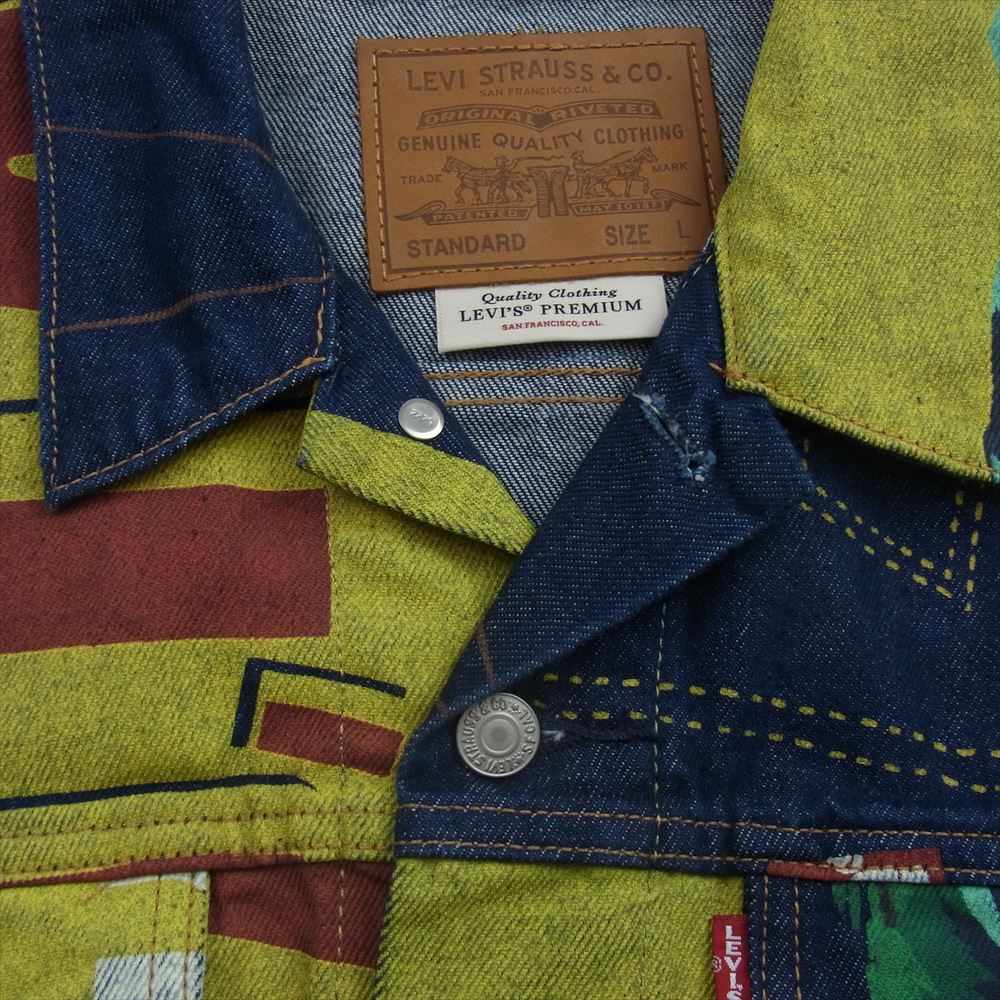 Levi's リーバイス 72334-0689 150周年記念 TRUCKER JACKET バナープリントモデル デニム トラッカー ジャケット マルチカラー系 L【新古品】【未使用】【中古】