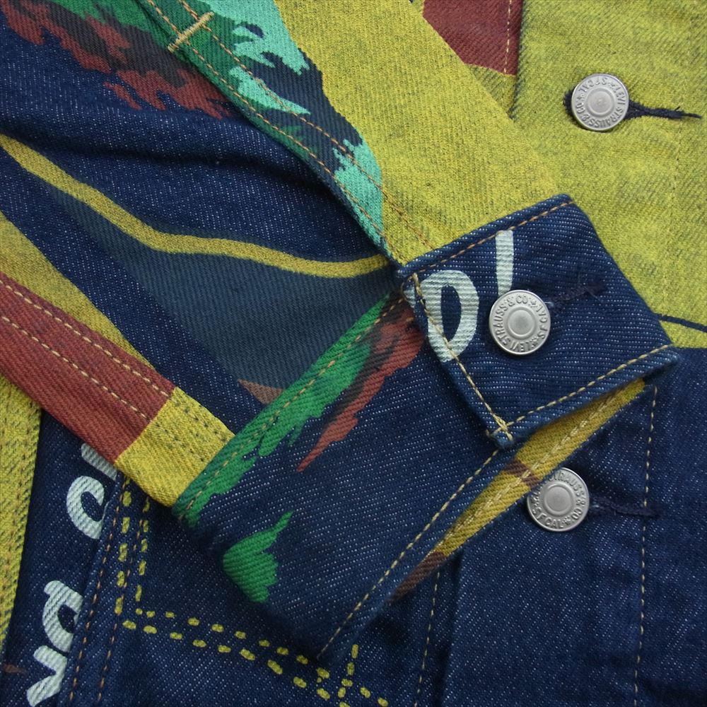 Levi's リーバイス 72334-0689 150周年記念 TRUCKER JACKET バナープリントモデル デニム トラッカー ジャケット マルチカラー系 L【新古品】【未使用】【中古】