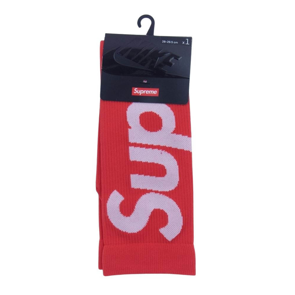 Supreme シュプリーム CU9069-657 × NIKE Lightweight Crew Socks ナイキ ロゴ ソックス 靴下 レッド系 28-29.5cm【新古品】【未使用】【中古】