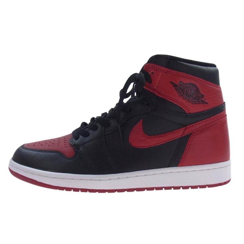 NIKE AIR JORDAN ナイキ ジョーダン 555088-001 AJ1 RETRO HIGH OG BRED エアジョーダン1 スニーカー レッド系 ブラック系 29.5ｃｍ【極上美品】【中古】