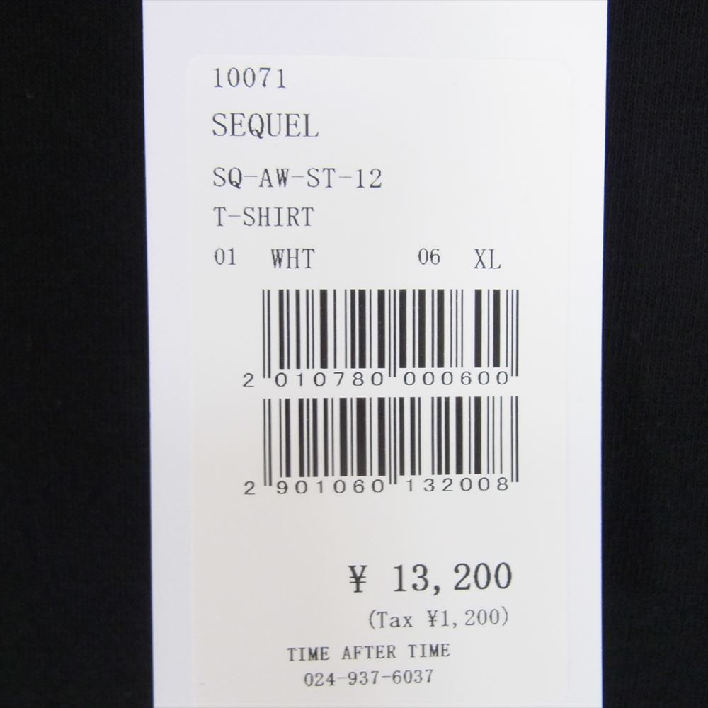シークエル 22AW SQ-22AW-ST-12 ロゴ プリント 半袖 カットソー ブラック系 XL【中古】