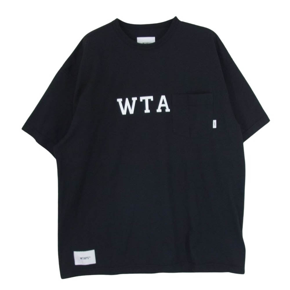 WTAPS ダブルタップス 23SS 231ATDT-CSM13 DESIGN 01 SS TEE ポケット 半袖 Tシャツ カットソー ブラック系 X03 【中古】