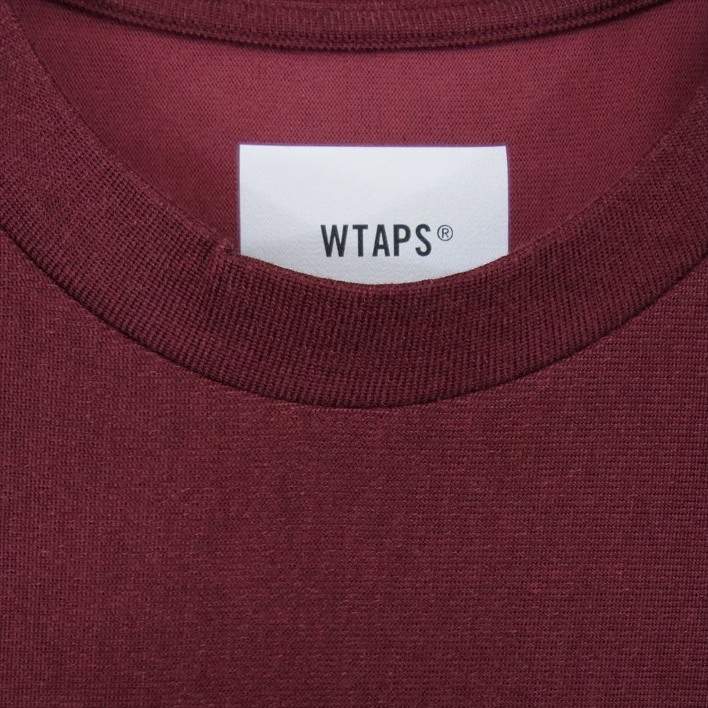 WTAPS ダブルタップス 23ＡＷ 232ATDT-CSM09 RACO BRACKETS ロゴ 半袖 Tシャツ カットソー エンジ系 X03 【美品】【中古】