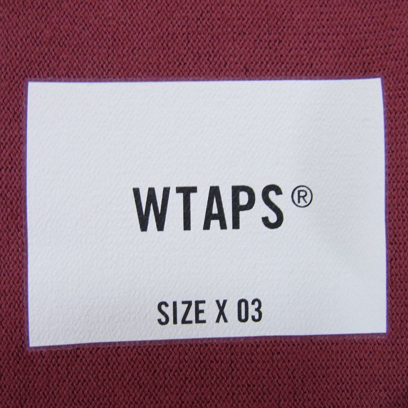 WTAPS ダブルタップス 23ＡＷ 232ATDT-CSM09 RACO BRACKETS ロゴ 半袖 Tシャツ カットソー エンジ系 X03 【美品】【中古】