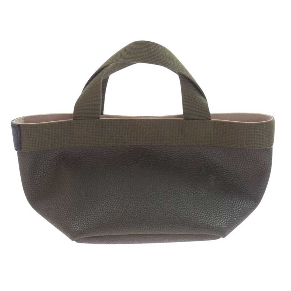 Herve Chapelier エルベ・シャプリエ 701GP  リュクス舟型トートS ムース×ムース ハンドバッグ カーキ系【中古】