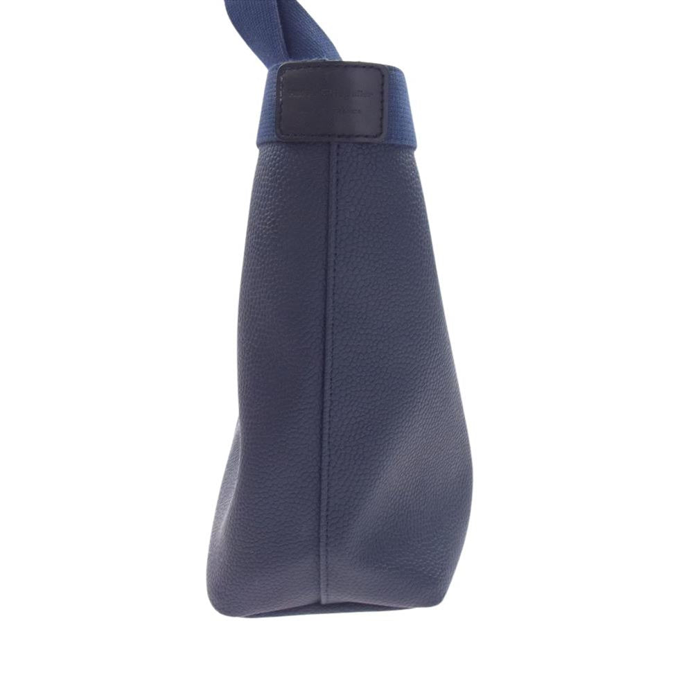 Herve Chapelier エルベ・シャプリエ 704GP コーテッドキャンバススクエアトートB5サイズ(M) ネイビー×ネイビー ハンドバッグ ネイビー系【中古】