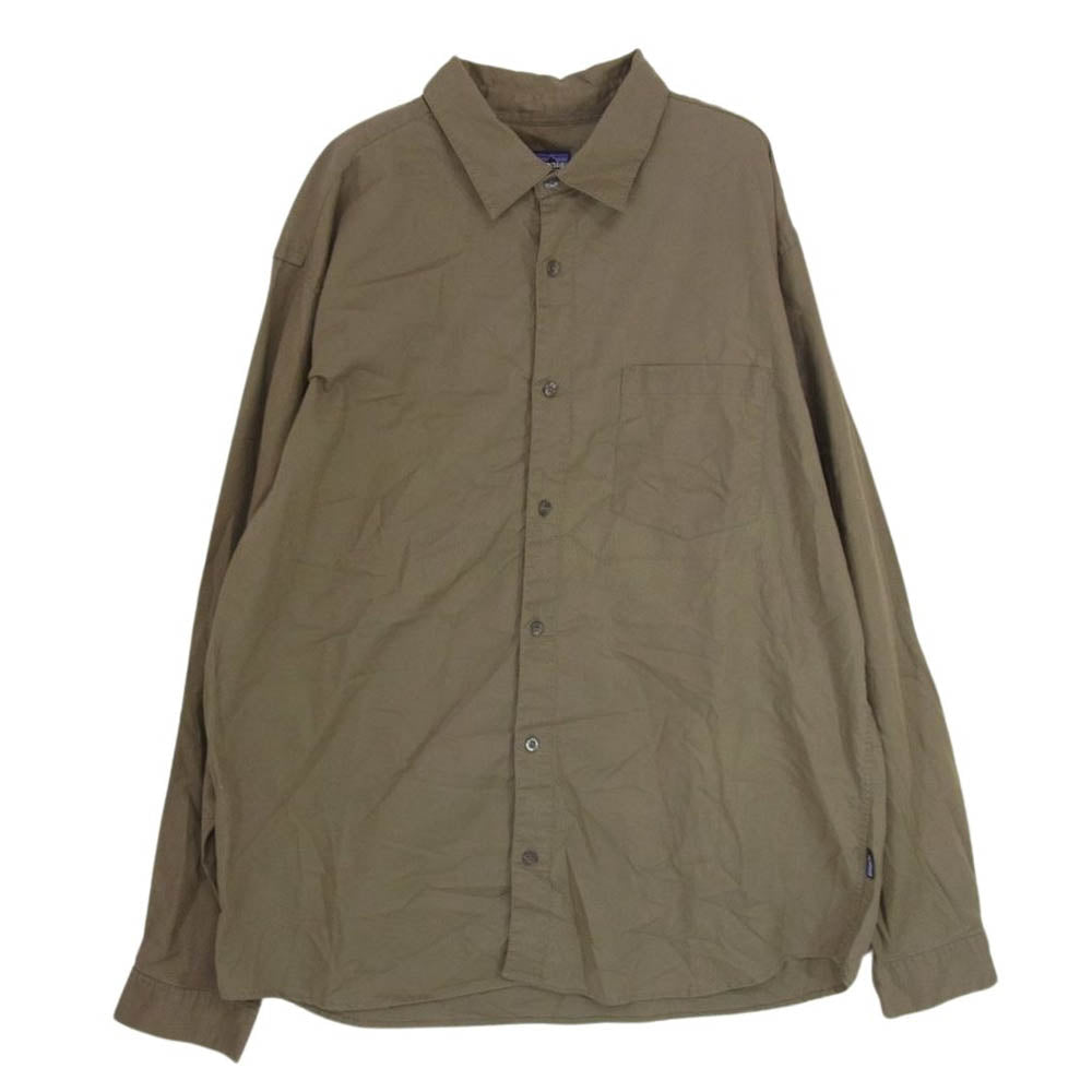 patagonia パタゴニア 08AW 54845 08年製 Long Sleeved Pragmatist Shirt  ラグマティスト シャツ オーガニック コットン カーキ系 L【中古】