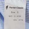 PORTER CLASSIC ポータークラシック 24SS PC-016-2212-0040-0012 ROLL UP STRIP SHIRT ロールアップ ストライプ 長袖 シャツ ブルー系 S【新古品】【未使用】【中古】