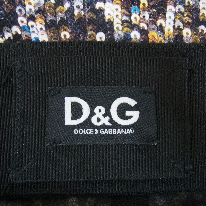 D&G ディーアンドジー スパンコール柄 トロンプルイユ スカート ブラック系 38【中古】