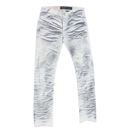 ファガッセン BYAKUYA JESUS CUT 白夜 カットオフ ダメージ加工 スキニー デニム パンツ ホワイト ホワイト系 3【中古】