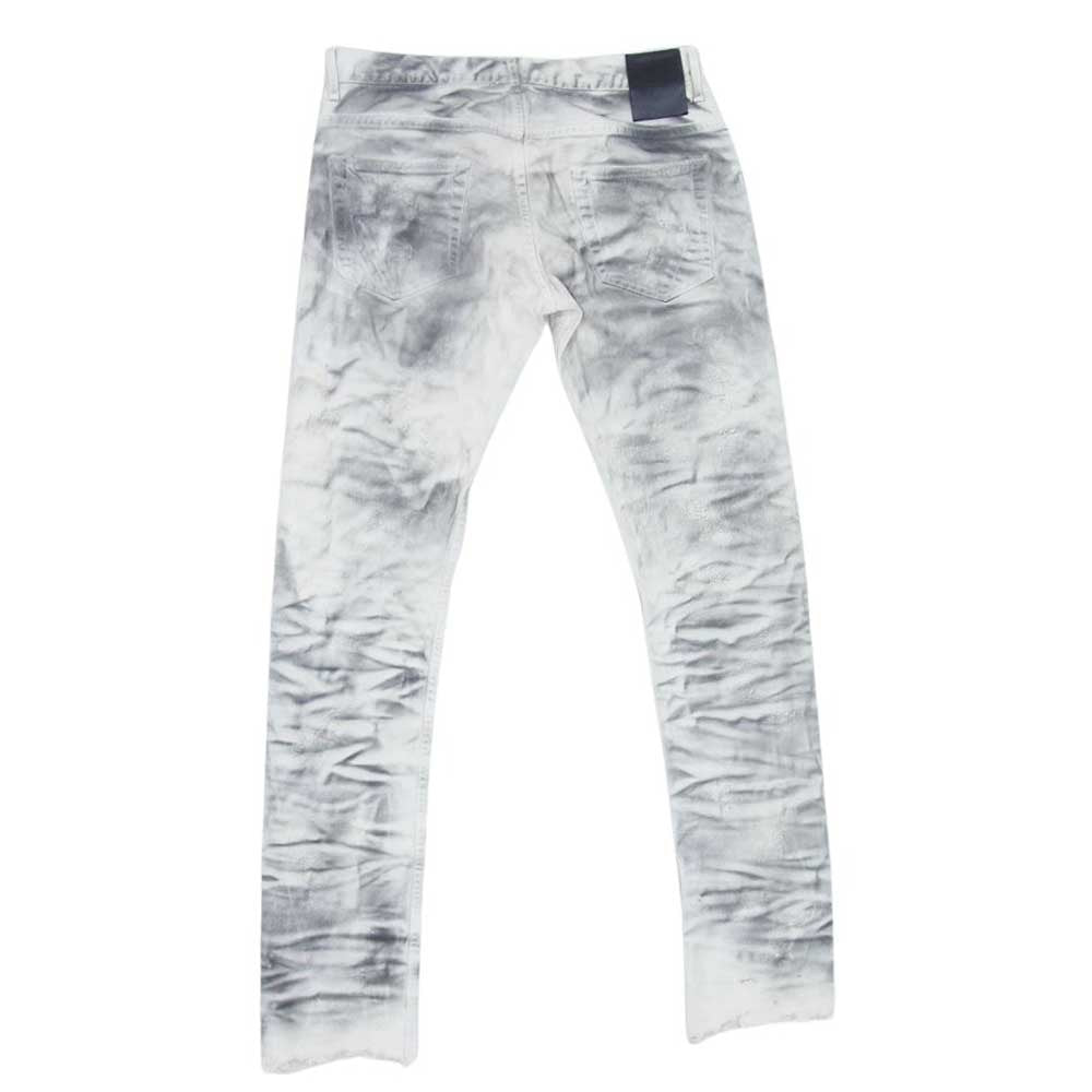 ファガッセン BYAKUYA JESUS CUT 白夜 カットオフ ダメージ加工 スキニー デニム パンツ ホワイト ホワイト系 3【中古】