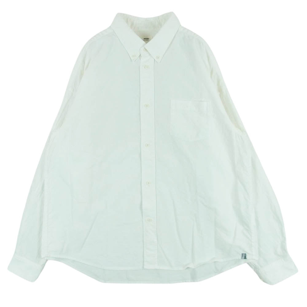 VISVIM ビズビム 23AW 0123205011009 ALBACORE B.D. SHIRT L/S OX オックスフォード レオパード 袖切替 ロングスリーブ 長袖 シャツ ホワイト系 3【中古】