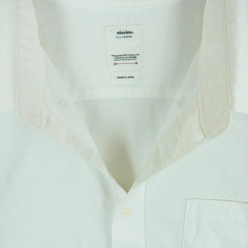 VISVIM ビズビム 23AW 0123205011009 ALBACORE B.D. SHIRT L/S OX オックスフォード レオパード 袖切替 ロングスリーブ 長袖 シャツ ホワイト系 3【中古】