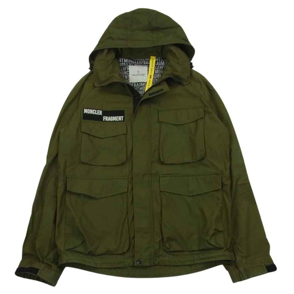MONCLER モンクレール E109U4100450 FRAGMENT JAZZ GIUBBOTTO JACKET フラグメントデザイン バックロゴ 刺繍 ミリタリー フィールド ジャケット グリーン系 オリーブ系 2【中古】