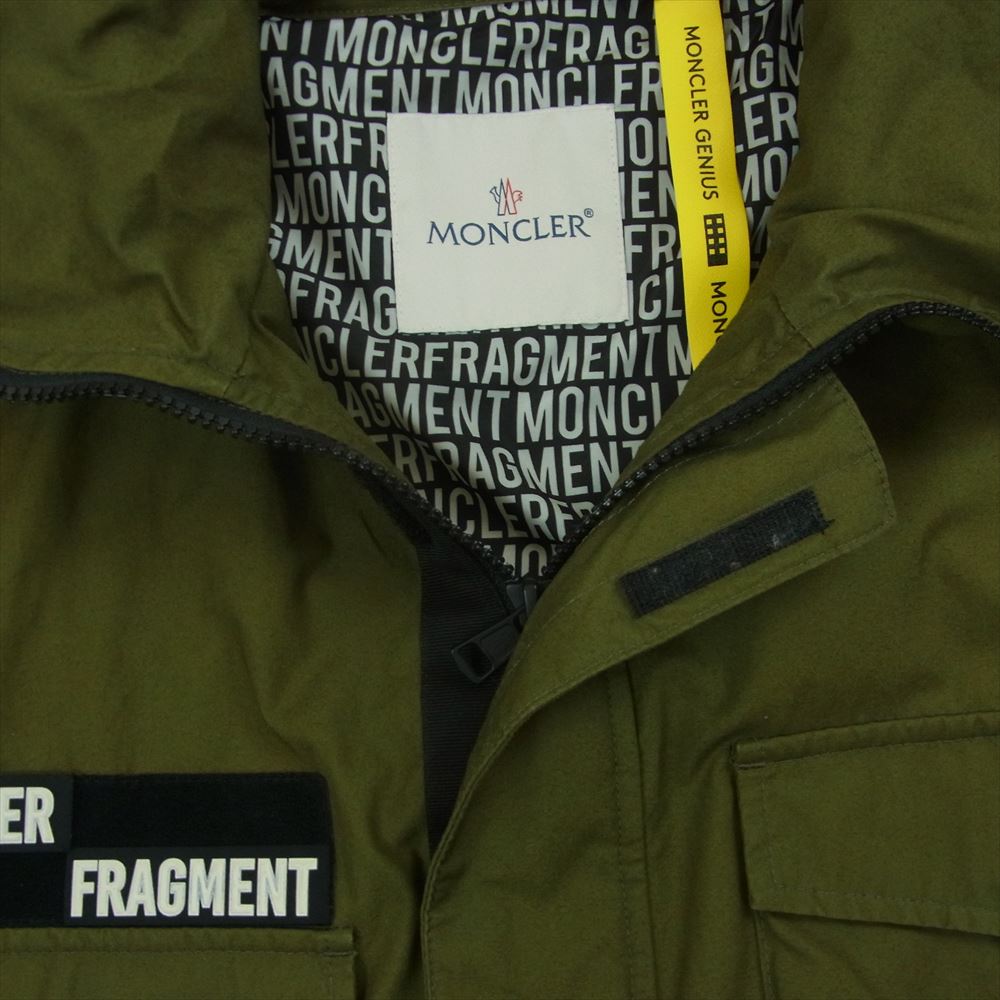 MONCLER モンクレール E109U4100450 FRAGMENT JAZZ GIUBBOTTO JACKET フラグメントデザイン バックロゴ 刺繍 ミリタリー フィールド ジャケット グリーン系 オリーブ系 2【中古】
