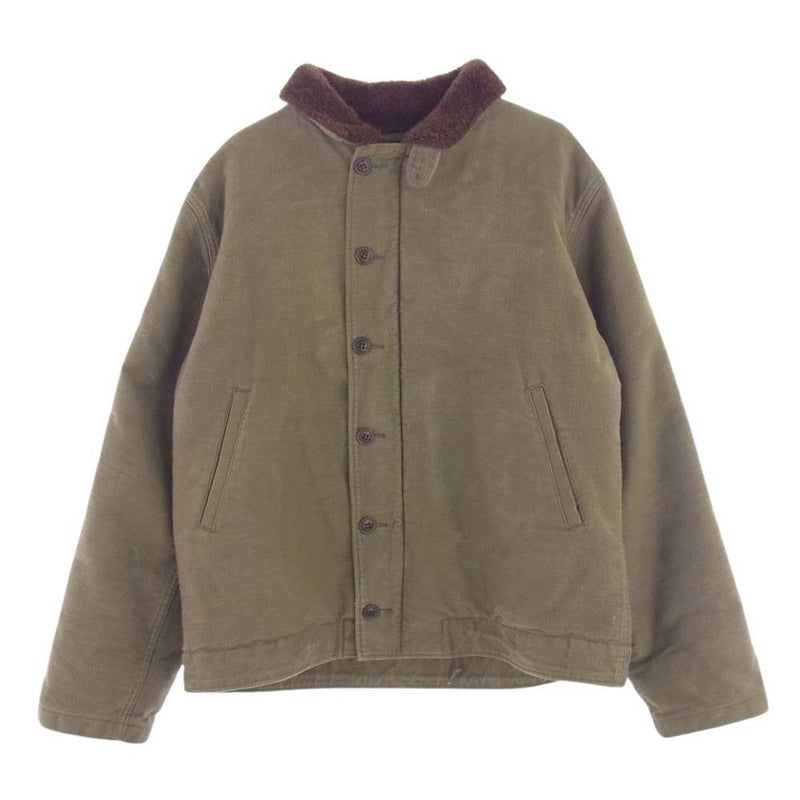 TENDERLOIN テンダーロイン 16AW T-1 バックプリント アルパカ ボア デッキジャケット カーキ系 40【中古】