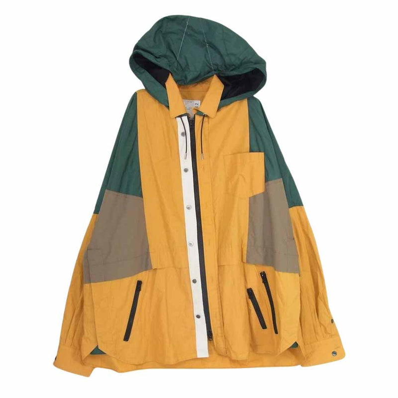 Sacai サカイ 21AW 21-02582M COTTON POPLIN SHIRTS JACKET コットン ポプリン シャツ ドッキング ジャケット マルチカラー系 2【中古】